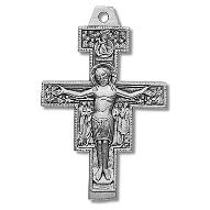 Sterling Silver San Damiano Crucifix Pendant necklace