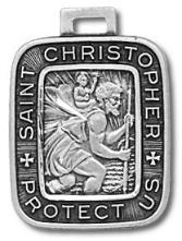 Sterling Silver St. Christopher Medal necklace with engravable pendant