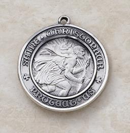 Unique Sterling Silver St. Christopher Medal by Creed