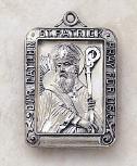 Sterling Silver St Patrick Patron Saint medal - engravable back - Necklace