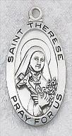 St. Therese Patron Saint Medal - Sterling Silver