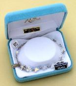 All Sterling Silver Swarovski Butterfly Crystal Bead Rosary Bracelet
