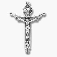 Sterling Silver Trinity Crucifix Pendant Necklace