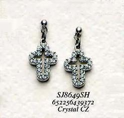 Image of Sterling Silver and Crystal Earrings