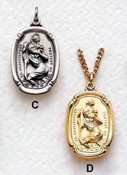 Silver and Gold over Silver St. Christopher Medals by Singer