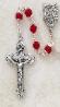 Creed Ruby Swarovski Crystal Bead Catholic Rosary