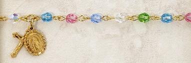 Multicolor Swarovski Crystal First Communion Bracelet