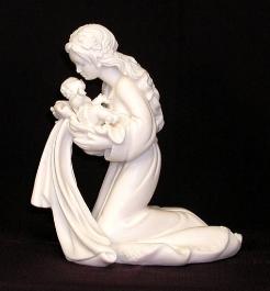 Statues of the Virgin Mary - 6 inch kneeling Madonna with Child