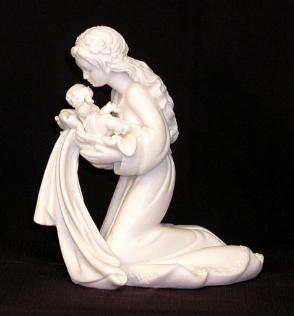 Statues of the Virgin Mary - 6 inch kneeling Madonna with Child