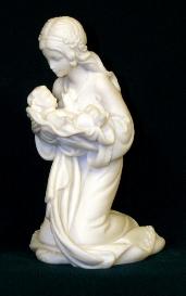 Virgin Mary Statues - 4 inch kneeling Madonna with Child