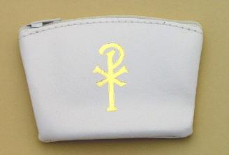 White Vinyl Rosary Case with Zipper Top