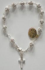 Sterling Silver Swarovski Crystal Rosary Bracelet