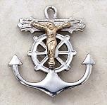 Sterling Silver and Gold Mariners Crucifix Pendant by Creed