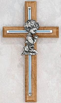 Praying Boy Baptism Wall Cross