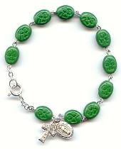 Sterling Silver & Shamrock Celtic Rosary Bracelet