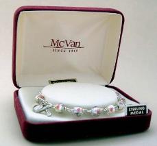 Sterling silver and Clear Venetian Glass Rosary Bracelet