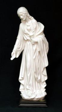 White Alabaster Eucharistic Lord Statue by Santini