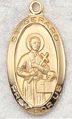 Gold over Sterling Silver St. Gerard medal