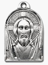 Sterling Silver Head of Christ Medal with Renassaince face of Jesus styling