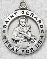 Sterling Silver St. Gerard Patron Saint Medal