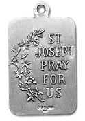 Back of Square Sterling Silver St. Joseph Medal